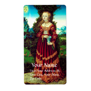 Etiqueta MARIA MADALENA do SANTO, pergaminho de Brown