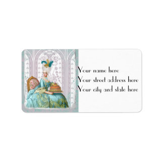 Etiqueta Marie Antoinette em Aqua com Bolo