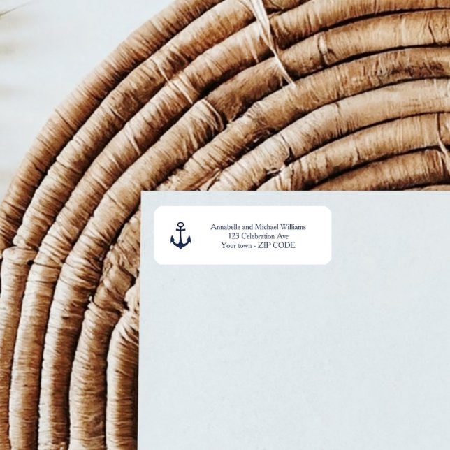 Etiqueta Marinho Anchor Iate Náutico Iate Costeiro Endereço (Criador carregado)