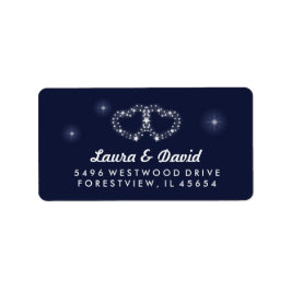 Etiqueta Marinho Azul Estrela Corações Correspondentes Ende