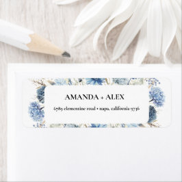 Etiqueta Marinho Azul Primavera Floral Bloom Casamento