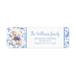 Etiqueta Marinho azul ursinho chá de fraldas