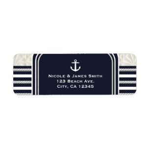 Etiqueta Marinho náutico & casamento de praia elegante