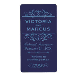Etiqueta Marinho Vinho De Casamento Rótulos De Favor Do Mon