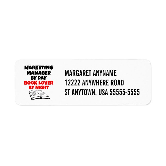 Etiqueta Marketing Manager Book Lover (Frente)