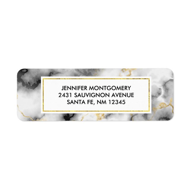 Etiqueta Mármore das Cinzas Enfumaçados modernas com fita D (Frente)