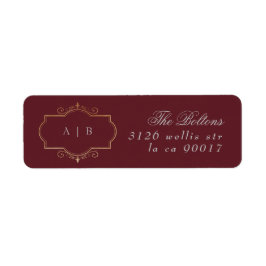 Etiqueta maroon burgundy marinho azul tradicional retorno d