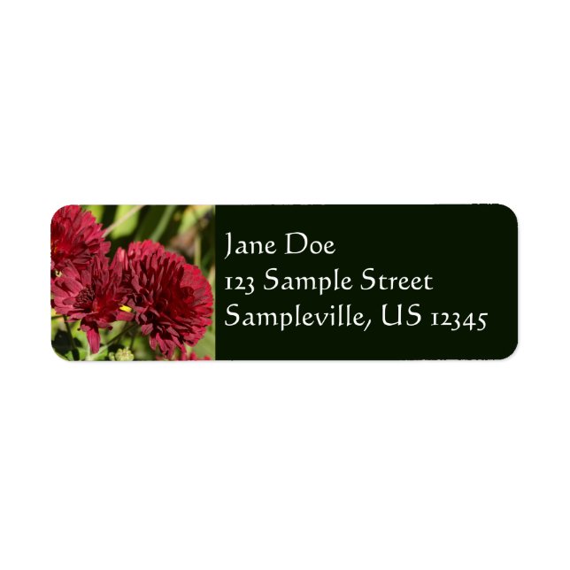 Etiqueta Maroon Chrysanthemums (Frente)