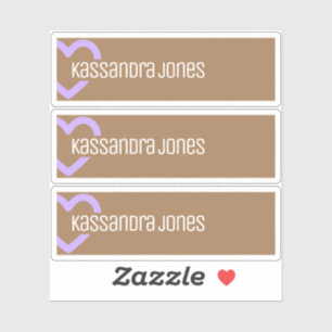 Etiqueta Marrom da Forma Cardíaca Meio Roxo