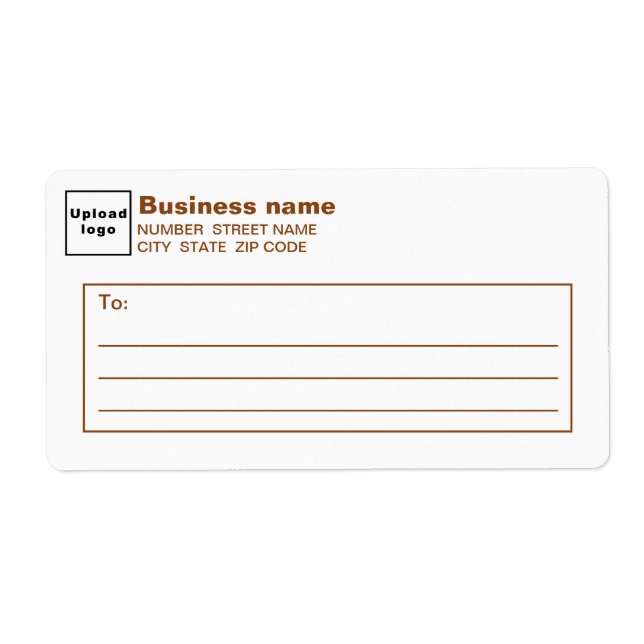 Etiqueta Marrom de Envio de Negócios Texto (Frente)