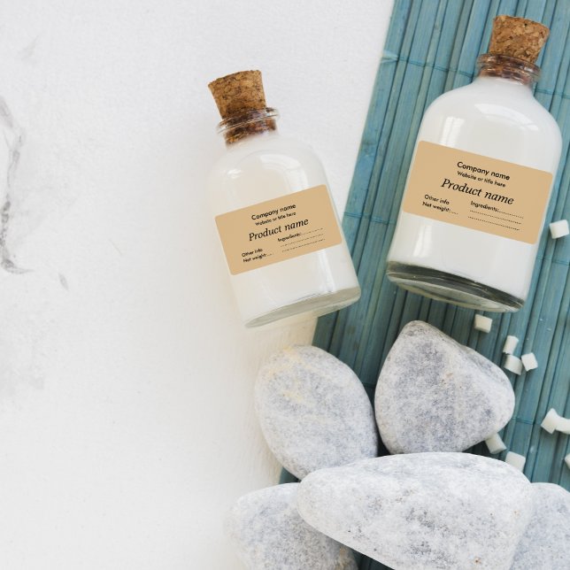 Etiqueta Marrom elegante simples (Criador carregado)