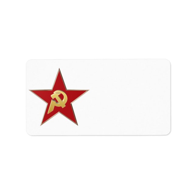 Etiqueta Martelo e foice na estrela vermelha (Frente)