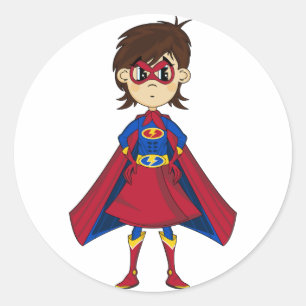 Etiqueta mascarada bonito da menina do super-heró