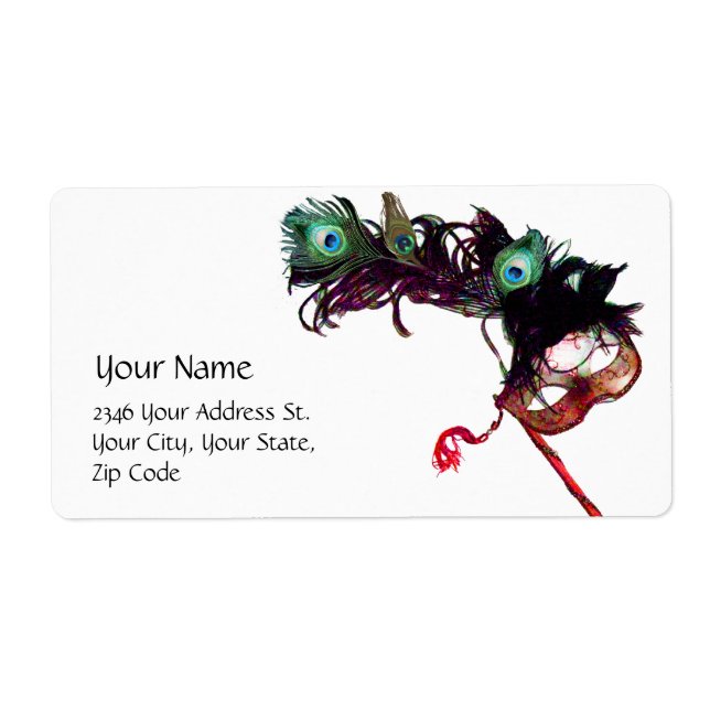 Etiqueta MASCARADA branco MARDI GRAS (Frente)