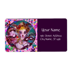 ETIQUETA MÁSCARAS E CONFETTI DE MASCARADA VENETIANO NAMORA