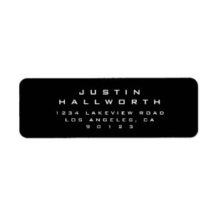 Etiqueta Masculine Looking Black & White Return Address