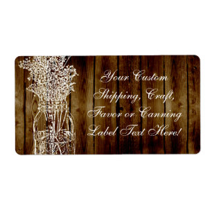 Etiqueta Mason Jar Stamp on Dark Wood Plank