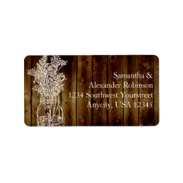 Etiqueta Mason Jar Stamp on Dark Wood Plank