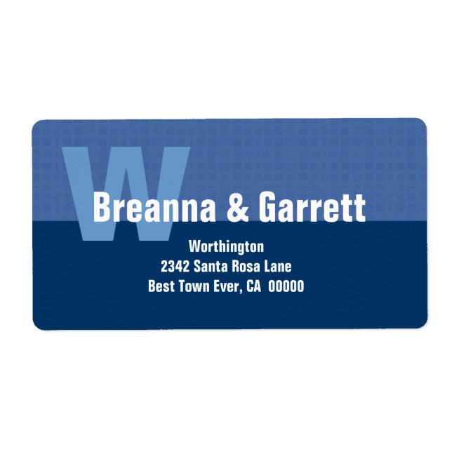 Etiqueta Matizes de Estilo de Monograma Simples Moderno de  (Frente)