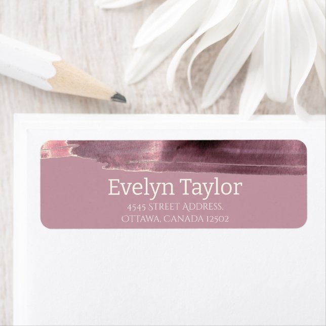 Etiqueta Mauve Dusty Rosa Modern Simples (Insitu)