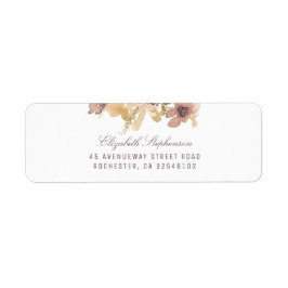 Etiqueta Mauve e Dourado Casamento Floral