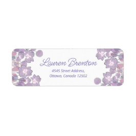 Etiqueta Mauve púrpura pastel floral