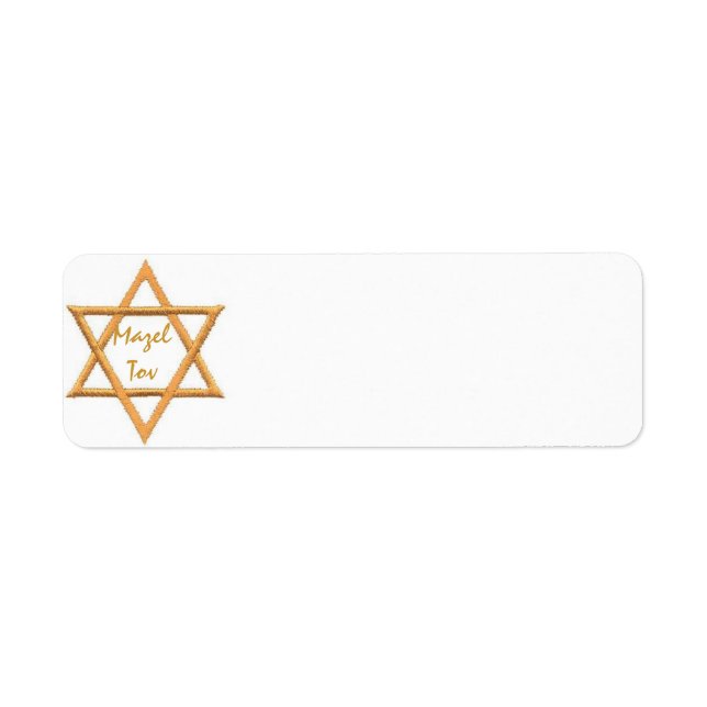 Etiqueta Mazel Tov/Boa Sorte (Frente)