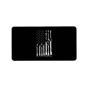 Etiqueta Mecânico do carro de bandeira Patriótica Americano