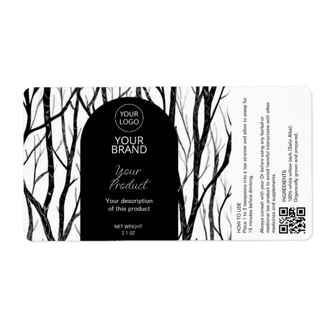 Etiqueta Medicamentos à base de plantas para o chá (Frente)