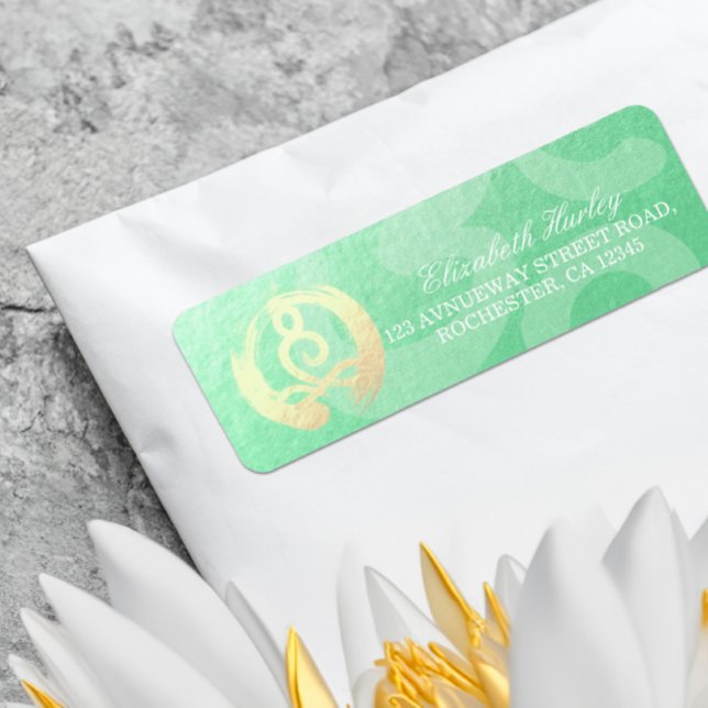 Etiqueta Meditação de Instrutor Yoga Pose Zen OM Endereço (Criador carregado)