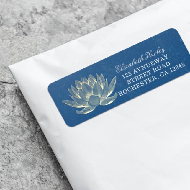 Etiqueta Meditação YOGA Reiki Instrutor Blue & Dourado Lotu (Criador carregado)