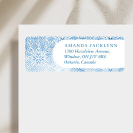 Etiqueta Mediterranean tile pattern