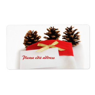 Etiqueta Meia branca de Natal com cartão branco - edite