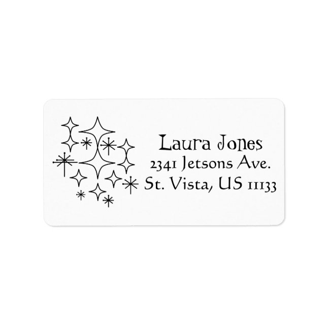 Etiqueta meio século Diamantes Modernos Starbursts Black Wh (Frente)