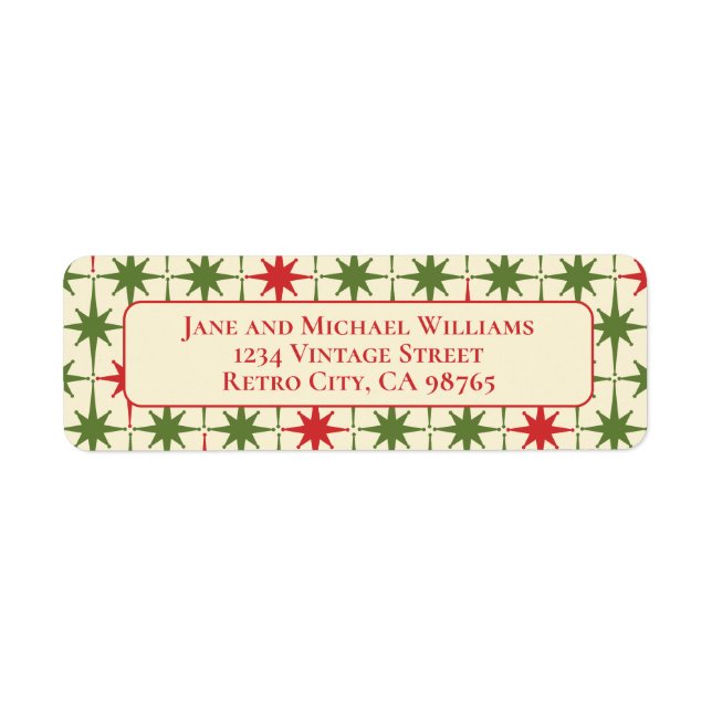 Etiqueta Meio século Moderno de estrelas atômicas - Natal (Frente)