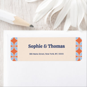 Etiqueta Meio século Retro Wedding