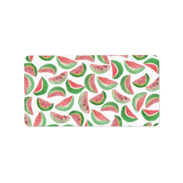 Etiqueta Melancia verde-aquarela original (Frente)