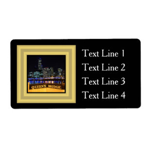 Etiqueta Melbourne Austrália CDB Luzes sobre a Ponte da Rai