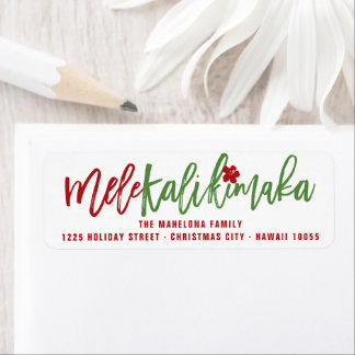 Etiqueta Mele Kalikimaka Escovo Endereço de Natal