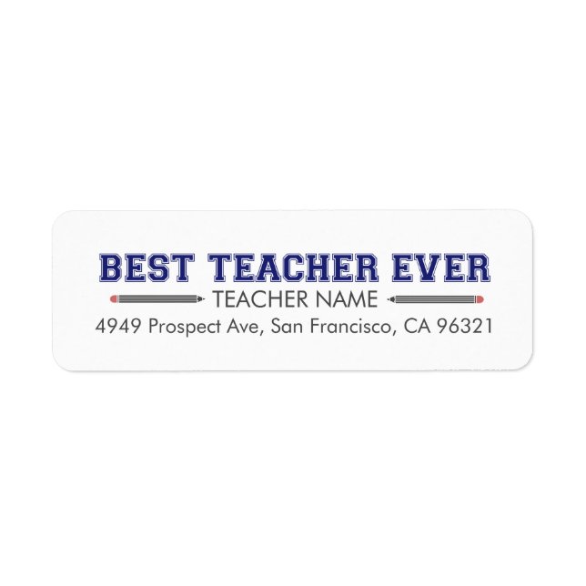 Etiqueta Melhor Professora Personalizada De Sempre (Frente)