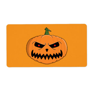 Etiqueta Menacing Jack O'Lantern Halloween