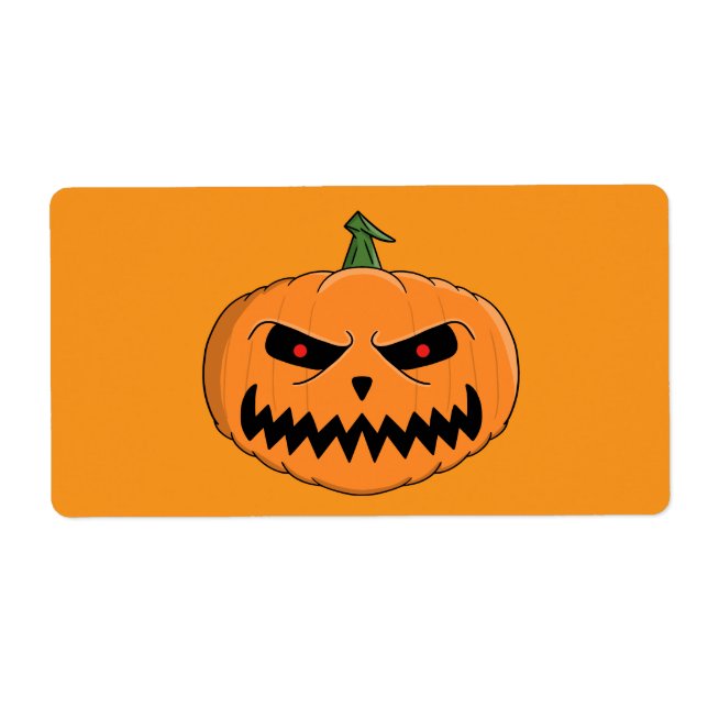 Etiqueta Menacing Jack O'Lantern Halloween (Frente)