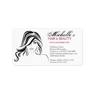 Etiqueta Menina bonita com ícone do cabelo ondulado e da
