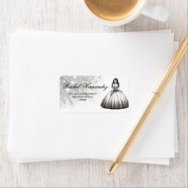 Etiqueta Menina de Quinceañera Preta e Branca