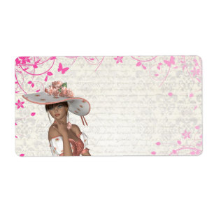 Etiqueta Menina de verão rosa