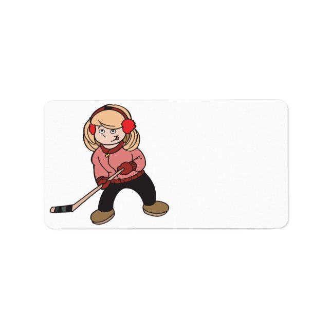 Etiqueta Meninas Jogam Hockey Também (Frente)