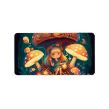 Menininha viva entre os cogumelos