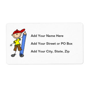 Etiqueta Menino da vara com lápis