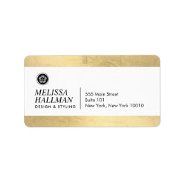 Etiqueta Menor Luxo Floral Designer Faux Dourado