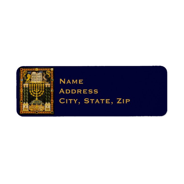 Etiqueta Menorá de Hanukkah (Frente)